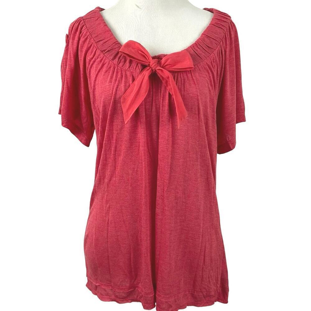 DKNY Jeans Vintage Bow Tie Blouse Feminine Preppy Top Women M